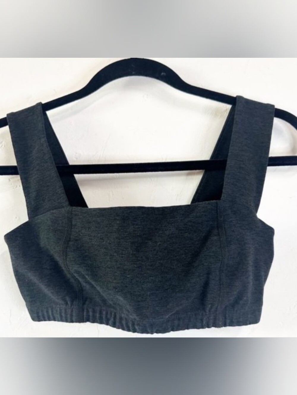 Beyond Yoga Spacedye Square Neck Bra in Darkest Night Small